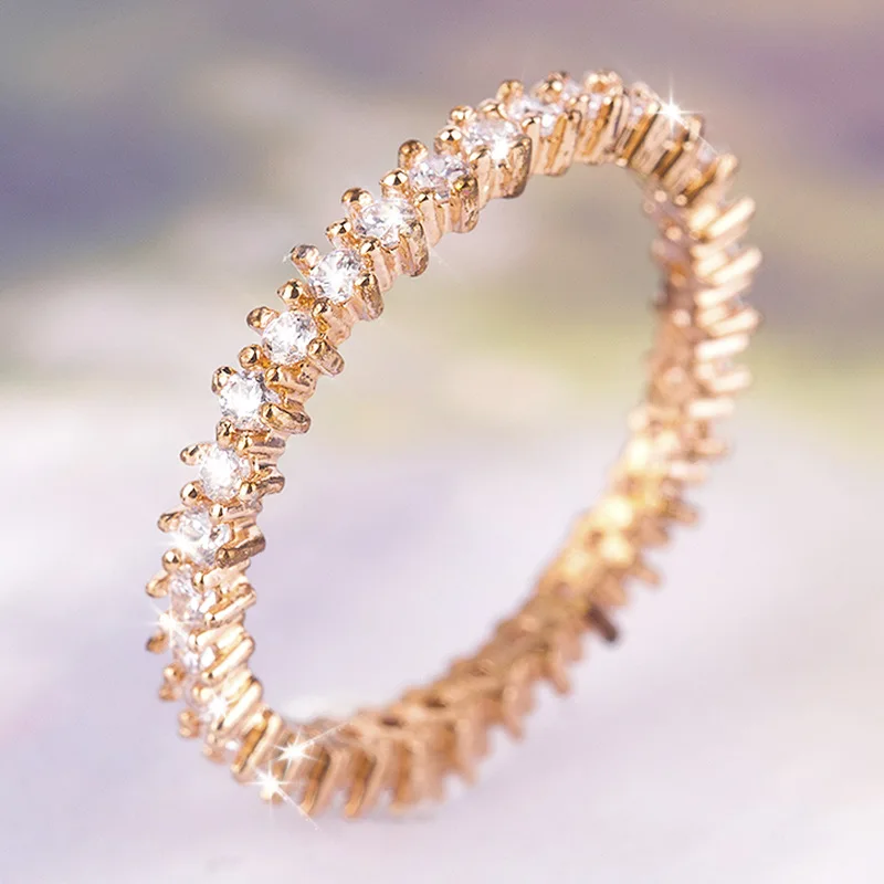 Fast-selling Spot Wish Sells crystal-inlaid Female Rings Fashion and Self-cultivation Zircon for Cross-border Jewelry | Украшения и