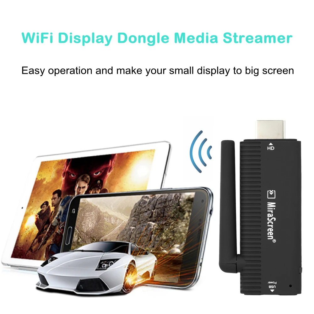 Mirascreen WiFi Дисплей HDMI донгл приемник медиа стример для Google 2 хром кром литой Miracast