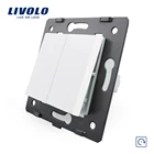Livolo стандарт ЕС 2gang сброс функциональная клавиша для настенный кнопочный переключатель, 4 вида цветов, пластиковые материалы, C7-K2H-11121315