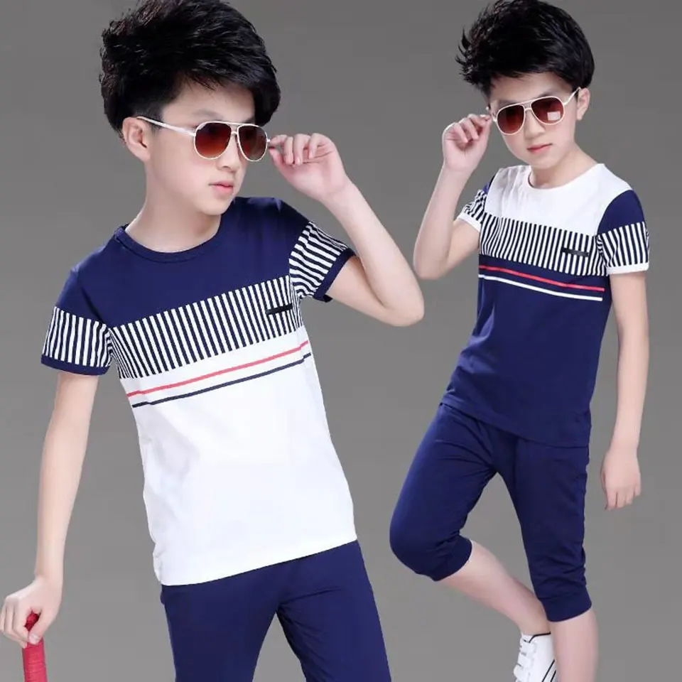 Купи 2019 Two Colors Newborn Baby Boy Clothes T-Shirt Pants Outfits 2Pcs 3T 4 5 6 7 8 9 10 11 12Yrs Summer Newborn Baby Boy Clothes за 867 рублей в магазине AliExpress