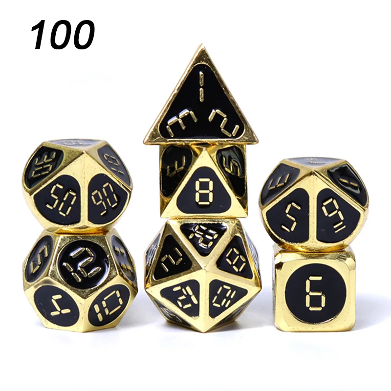 Chengshuo rpg кости Металлические dnd набор многогранных подземелья и дракона настольная игра цинковый сплав доступны в нескольких цветах d20 10 8 12 - Цвет: 100