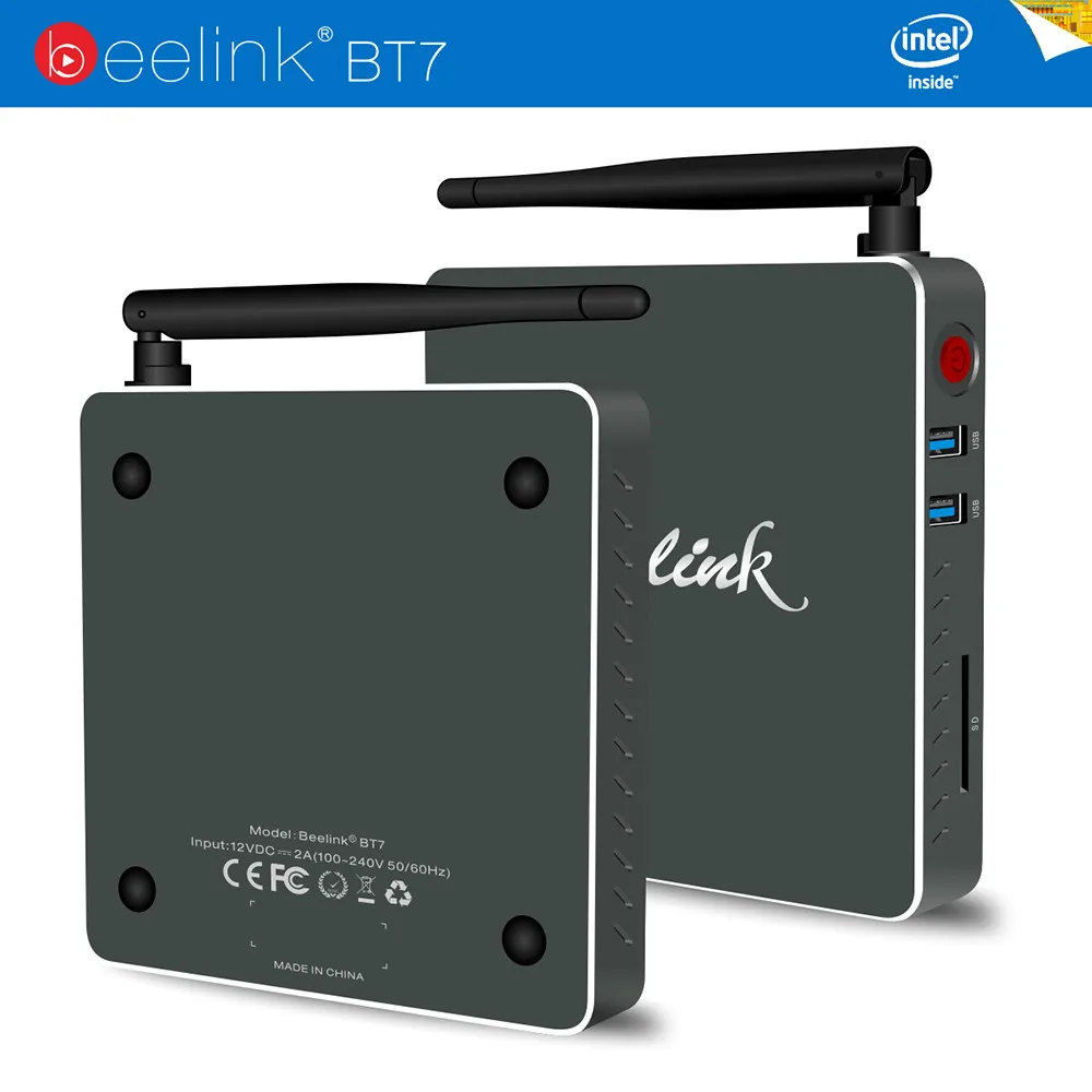 Beelink BT7 Умные Окна 10 TV Box 4 К ГБ 320 Intel Atom X7 Z8700 Mini PC BT 4.0 Wifi 2.4 Г/5.8 Г UHD Media Player Set Top