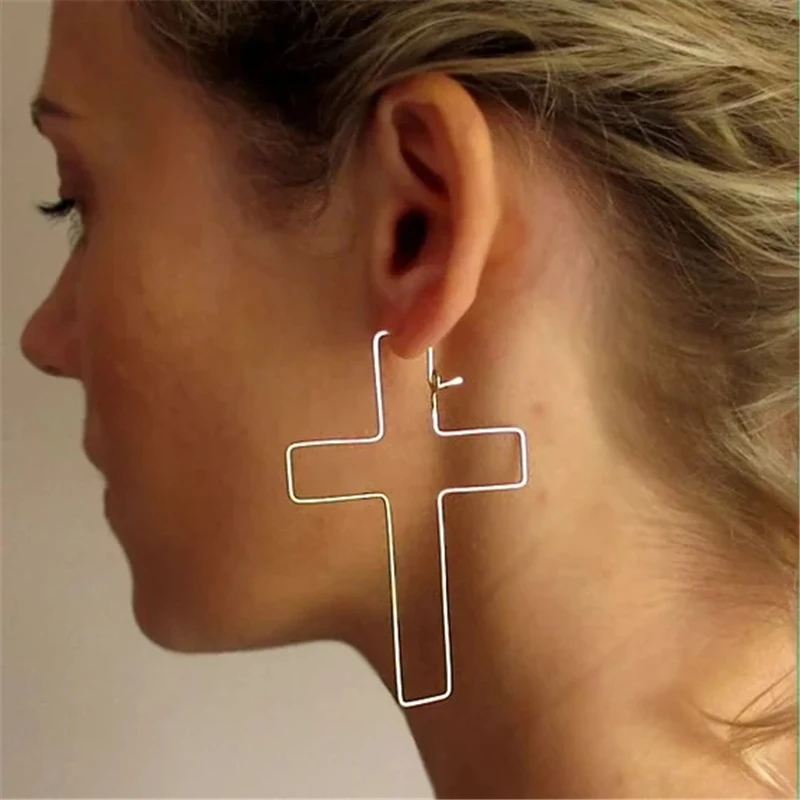 

Cross Earrings Handmade Jewerly Gold Filled/925 Silver Vintage Boho Orecchini Brincos Oorbellen Pendientes Earrings For Women
