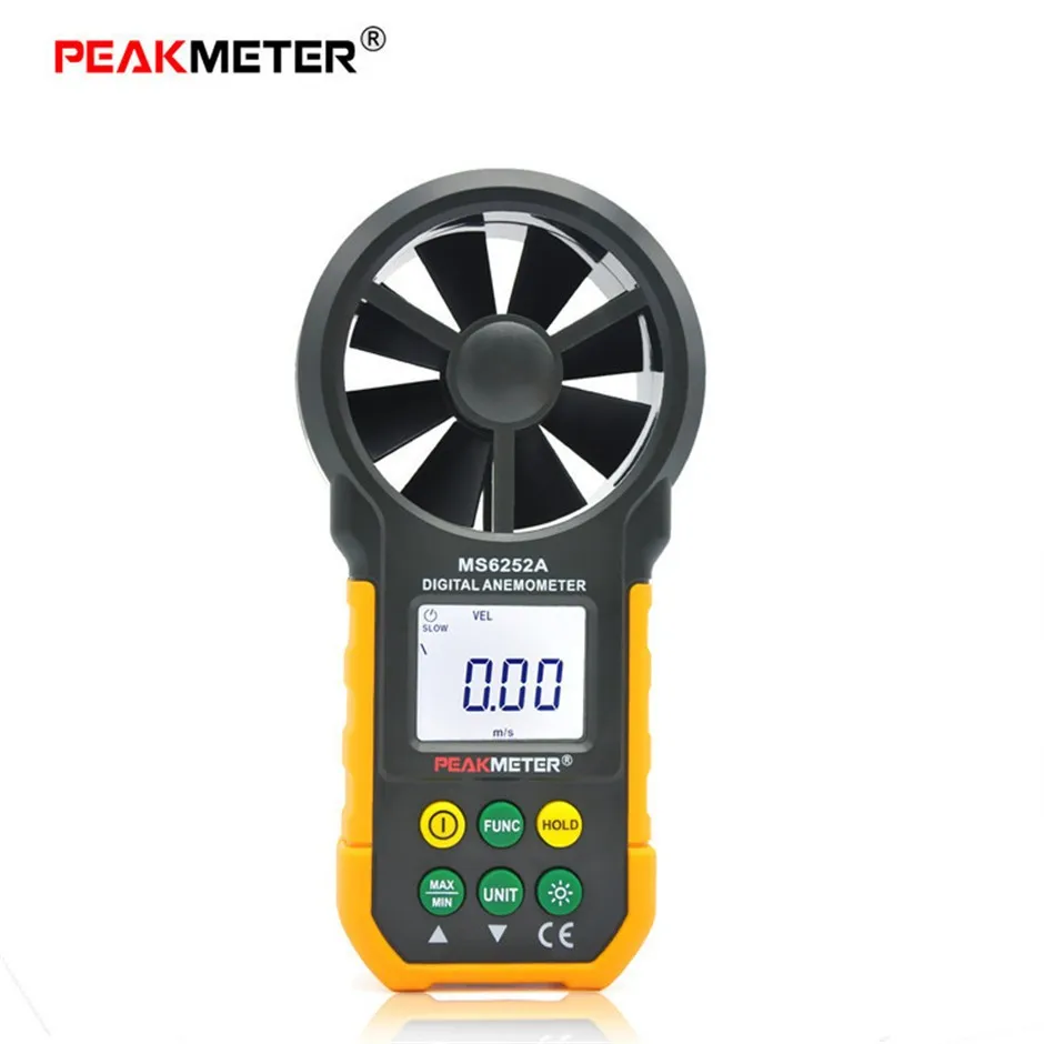 Peakmeter MS6252A цифровой анемометр ветер Скорость измерения устройство ручной aimometer