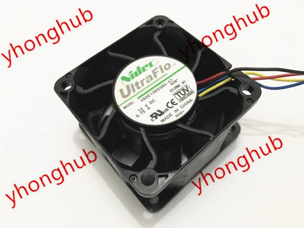 Вентилятор охлаждения сервера Nidec V60E12BS3B5 57 A06 DC 12V 0.75A 60x60x38 мм|square fan|server fandc fan 12v |