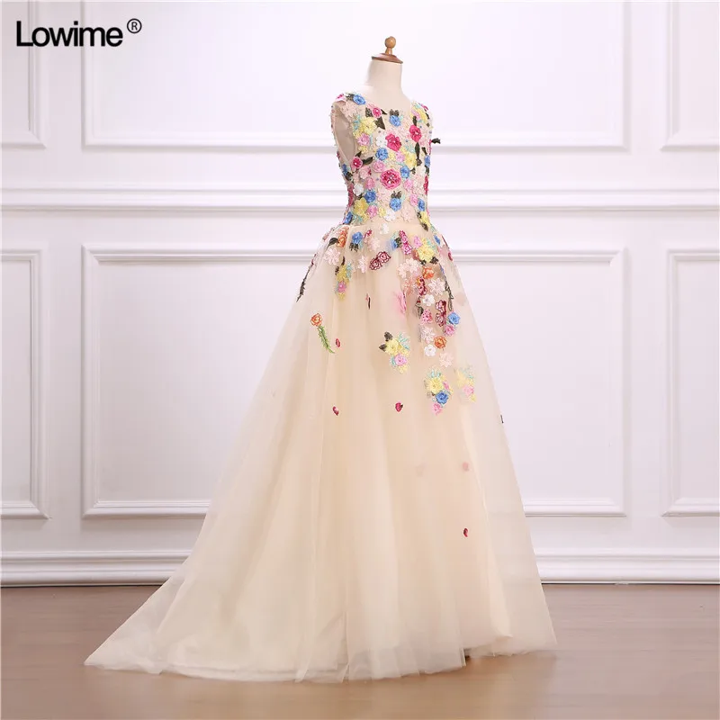 Платье принцессы Шампань ТРАПЕЦИЕВИДНОЕ с цветами и жемчугом|Платья на