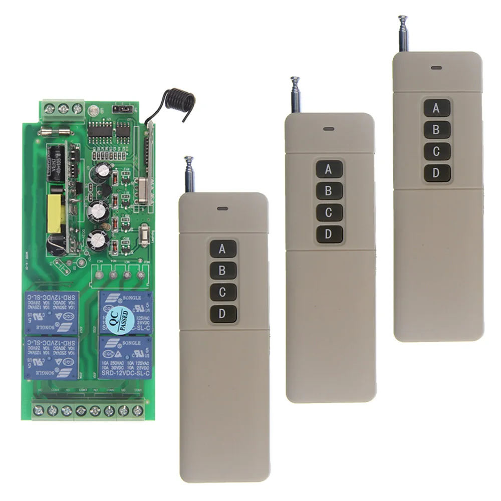 3000m AC 85 V-265 V 110V 220V 4 CH 4CH RF беспроводной переключатель системы дистанционного