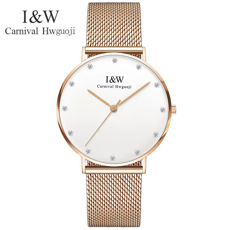 Simple ultra-thin Switzerland brand ladies watches lovers rhinestone dress steel men watch women clocks relogio masculino saat