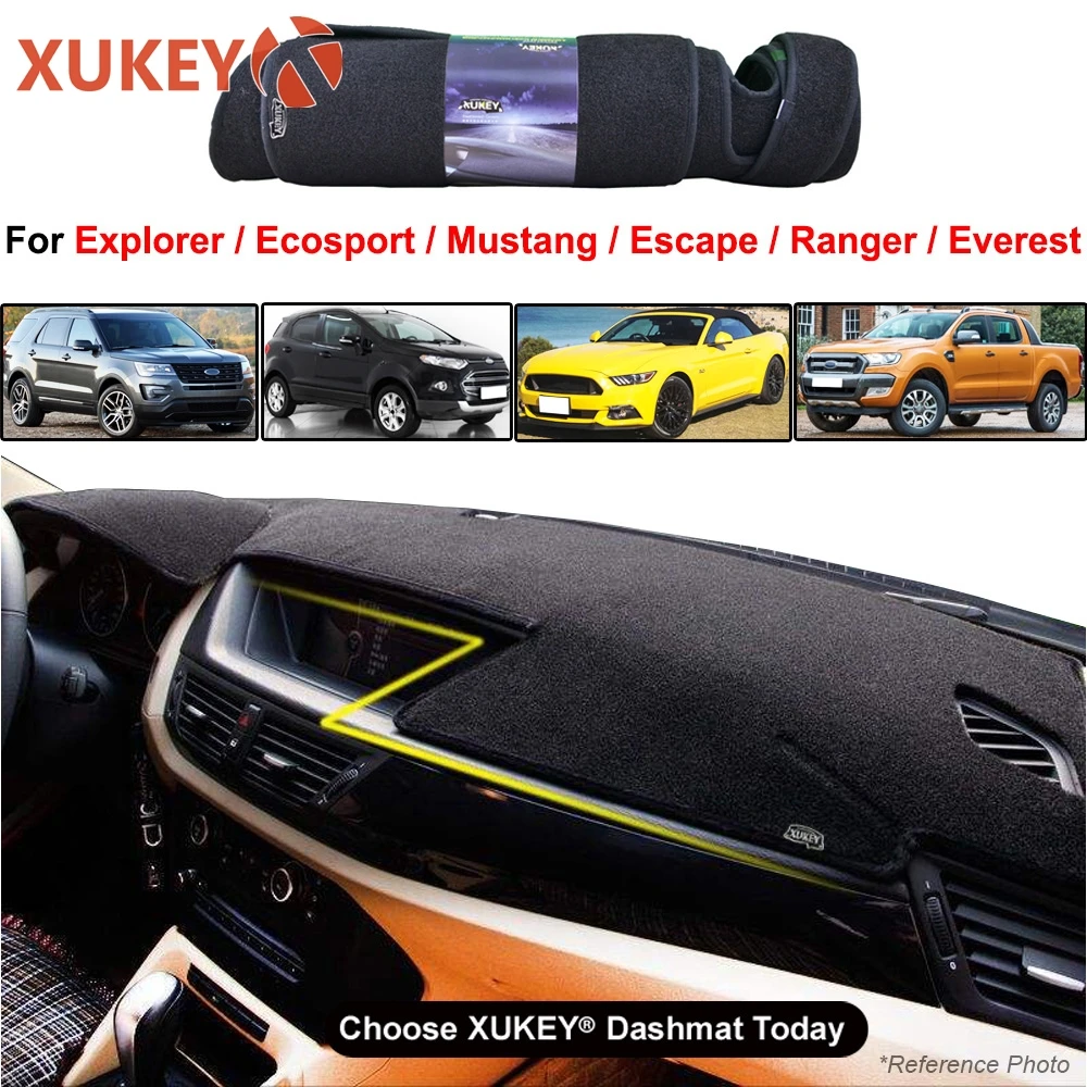 Автомобильный коврик для приборной панели Ford Explorer Mustang Ecosport Escape Kuga Everest Ranger T6, защитный коврик для приборной панели