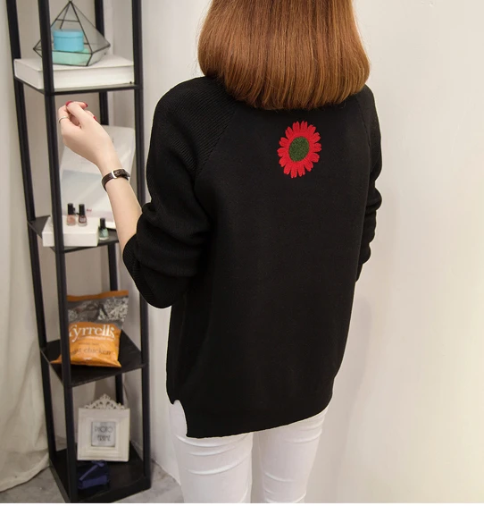 CHUNLI Large size Women Casual O-Neck Pullover Spring Autumn Winter Female Sweater Plus Size Fashion Floral Embroidery sweater | Женская