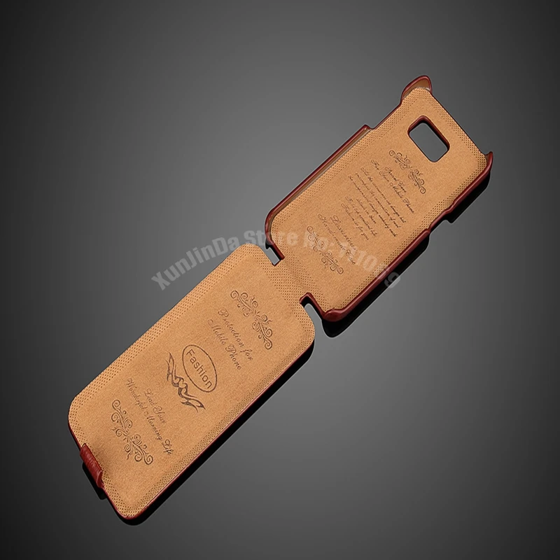 Funda de piel aut&eacute;ntica con tapa Vertical para Samsung Galaxy S5, S6, S6 Edge, S7, ranura para tarjeta, 50 unidades-5