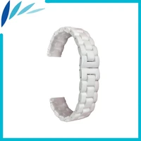 ceramic watch band 14mm 16mm 18mm for frederique constant stainless steel hidden buckle strap loop wrist bracelet belt men women