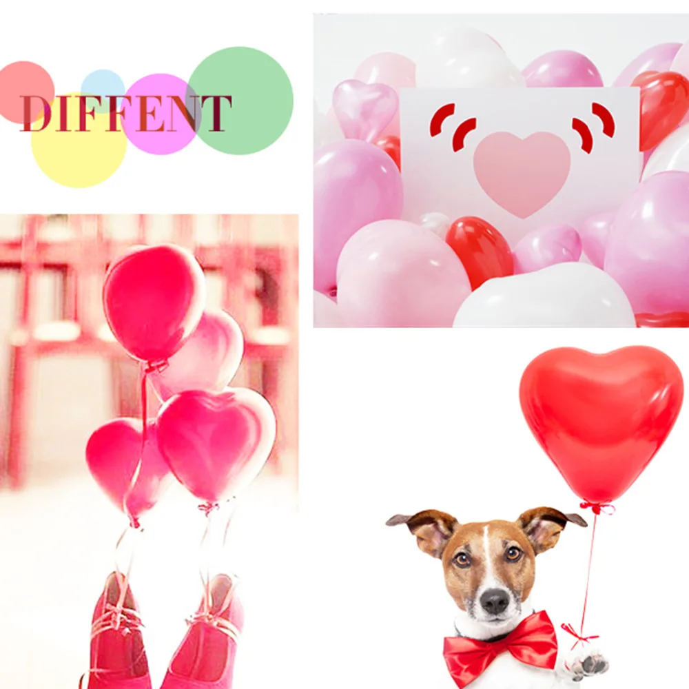 Латексные воздушные шары с красным сердечком 10 шт./лот разные цвета 12 дюймов