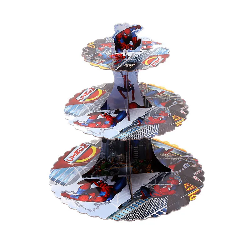 1PCS Cake Stand Вечерние украшения «Человек-паук» для дня рождения, детский душ, детские праздничные тарелки, одноразовые вечерние столовые приборы - Цвет: 1PCS Cake Stand