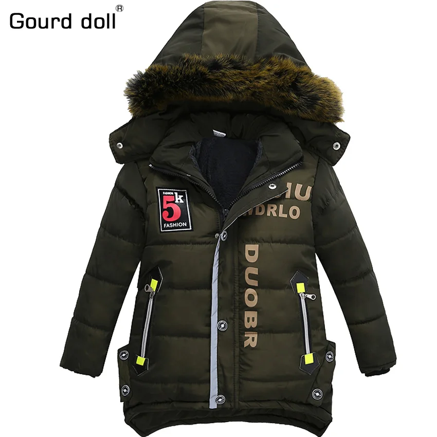 Новинка 2017 года зимние куртки и пальто для мальчиков детская куртка с капюшоном