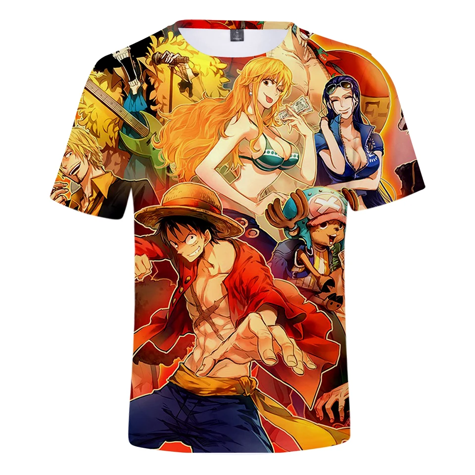 Аниме One Piece Monkey D. Футболка Luffy Roronoa Zoro Nami Tony Chopper с мультяшным 3D принтом забавная
