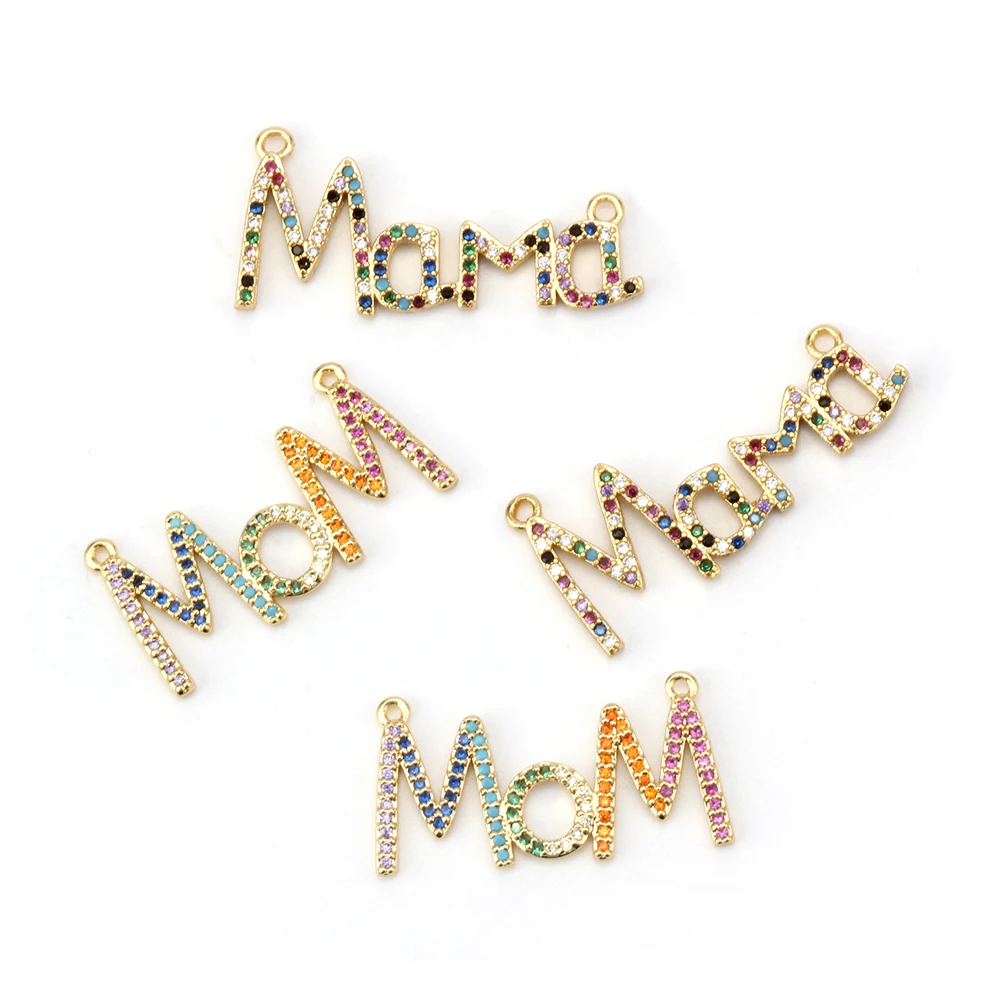Yishan 1Pcs Lovely Letter MOM/MAMA Pendant Copper Necklace Jewelry Accessories for DIY to Mother Love Festival Gift EY6215 | Украшения и