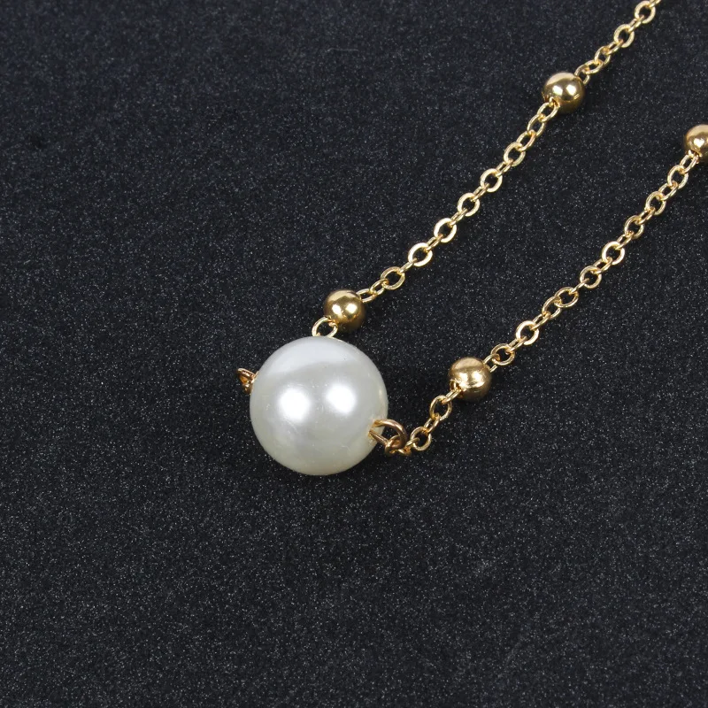 

Simple Fashion Pearl Choker Chain Necklace Statement Women Gold Silver Clavicle Pendant Charm Necklaces for Women Jewelry