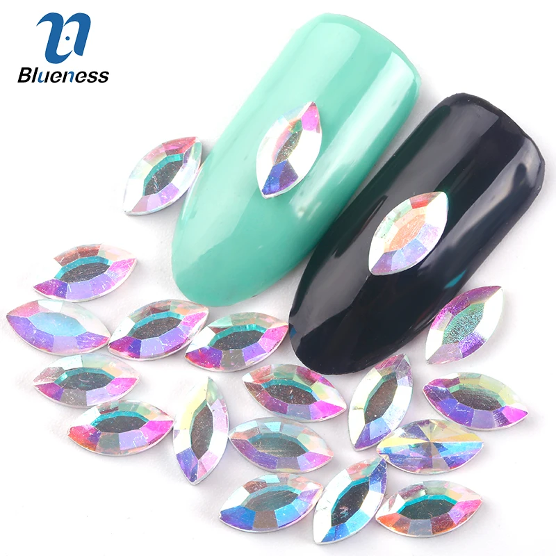 Блестящие стразы Blueness для маникюра украшения ногтей 10 шт. хрустальные шпильки