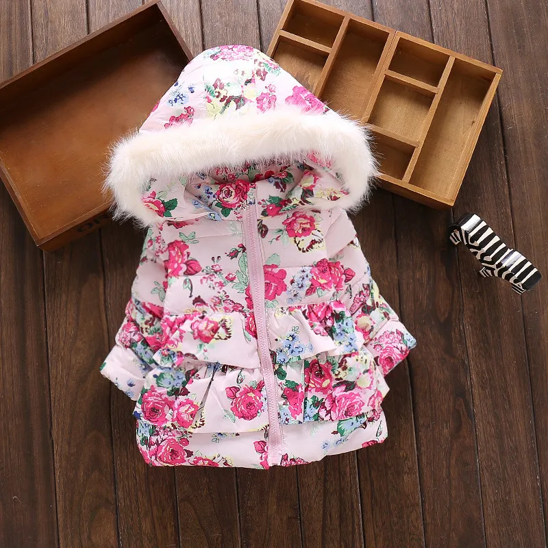 BibiCola Baby Girls Winter Warm Infant Kids down parkas Hooded snowsuit Jackets Parkas Outerwears thick warm Coats ski suit | Детская