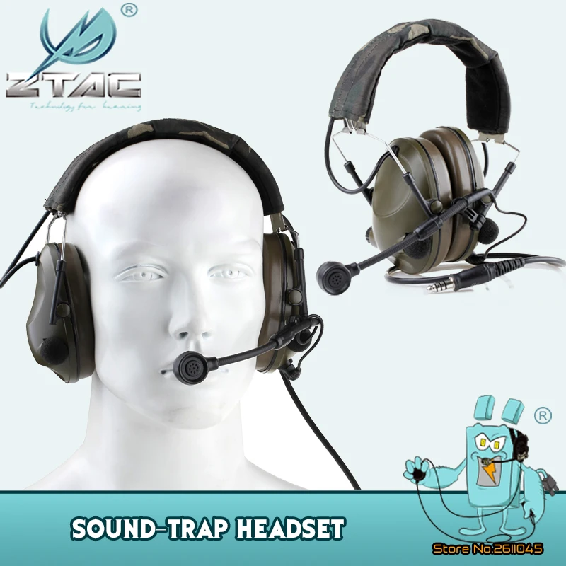 Z Tac Sound-Trap Hunting Tactical Headphones Airsoft Headset Noise Canceling Element Shooting Headphones  Z042