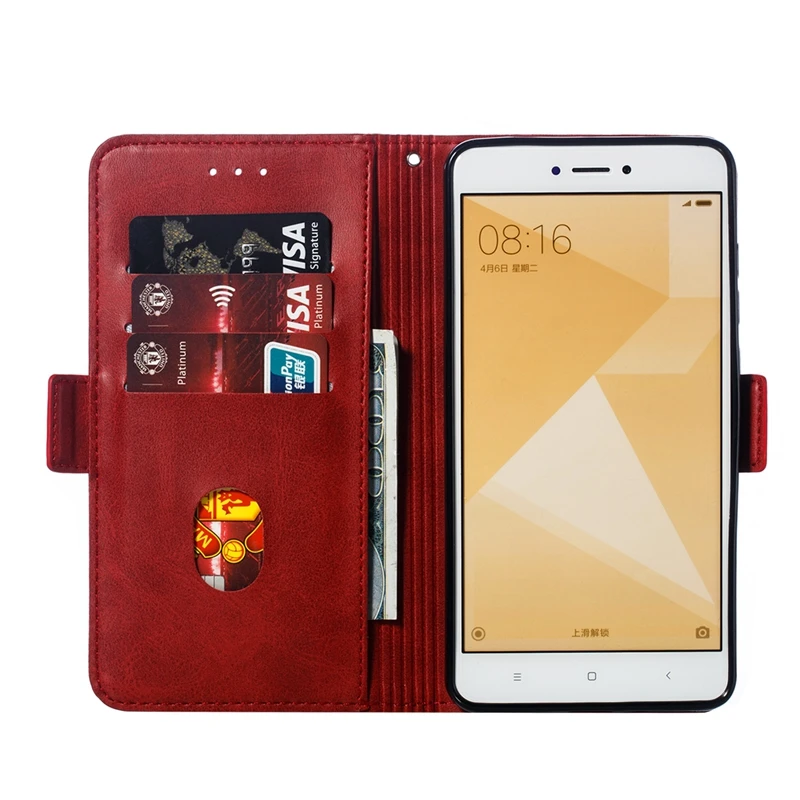 Кожаный чехол с откидной крышкой для Xiaomi Redmi Note 4 и подставкой телефона Etui Xiomi 4X
