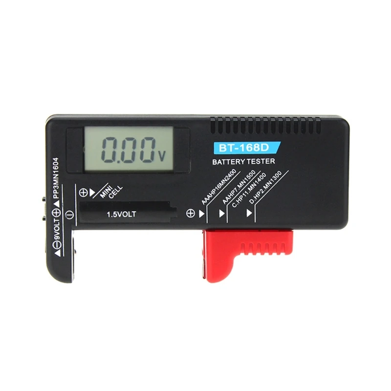 BT168D цифровой тестер емкости батареи LCD для 9V 1 5 V AA AAA Cell C D батарей|Тестеры