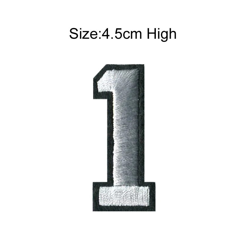 Черно белые вышитые значки с арабскими цифрами вышивкой нашивки утюгом для