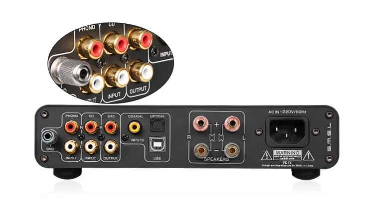 SMSL A6 HIFI DSD512 Цифровой усилитель с ICEPOWER 50AS* 2 SE модуль поддержка pcm32 бит/384 кГц LP граммофон PHONO/CD вход