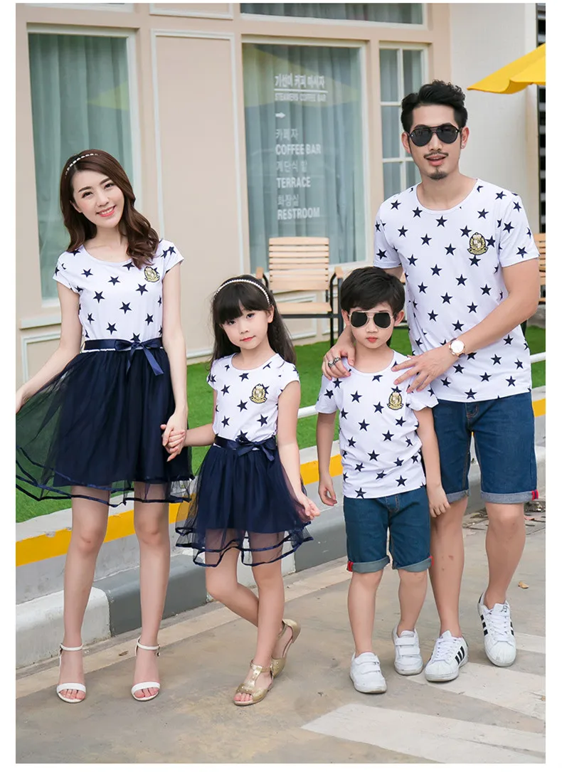 Одинаковая одежда для всей семьи летние футболки папы мамы дочки и ребенка
