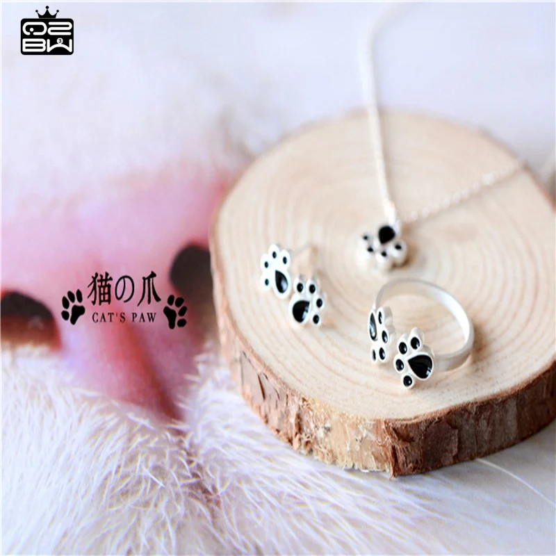 Горячая Творческий Paw Claw Собак Котенок Кошка Кулон NecklaceFeet След ожерелье День