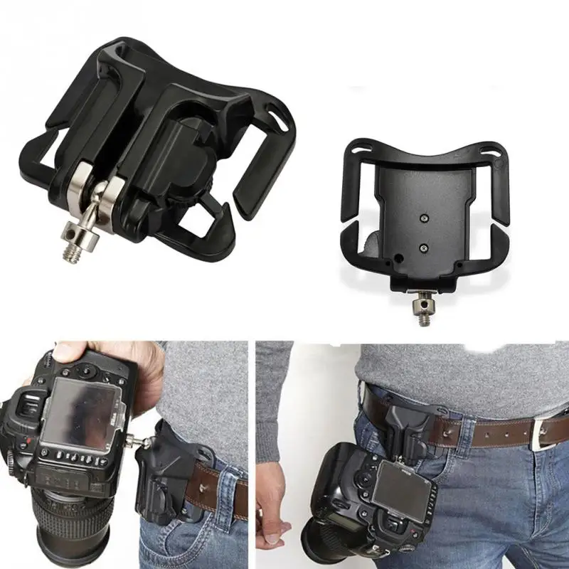 1Pc Camera Waist Belt Buckle Camera Quick Belt Buckle Holster Waist Mount Hanger Clip for Canon for Nikon for Sony Black