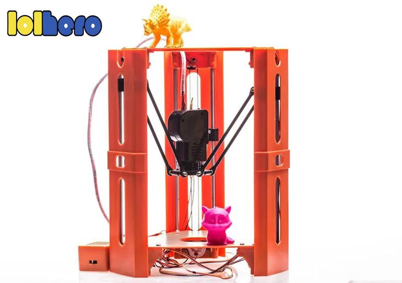 Red DV Мини DIY Собранный 3d принтер 101 герой печать размер поддержка Off-line 0,4 сопло Kossel Delta 3d Принтер Комплект 1,75 нити бесплатно - Цвет: Red DV