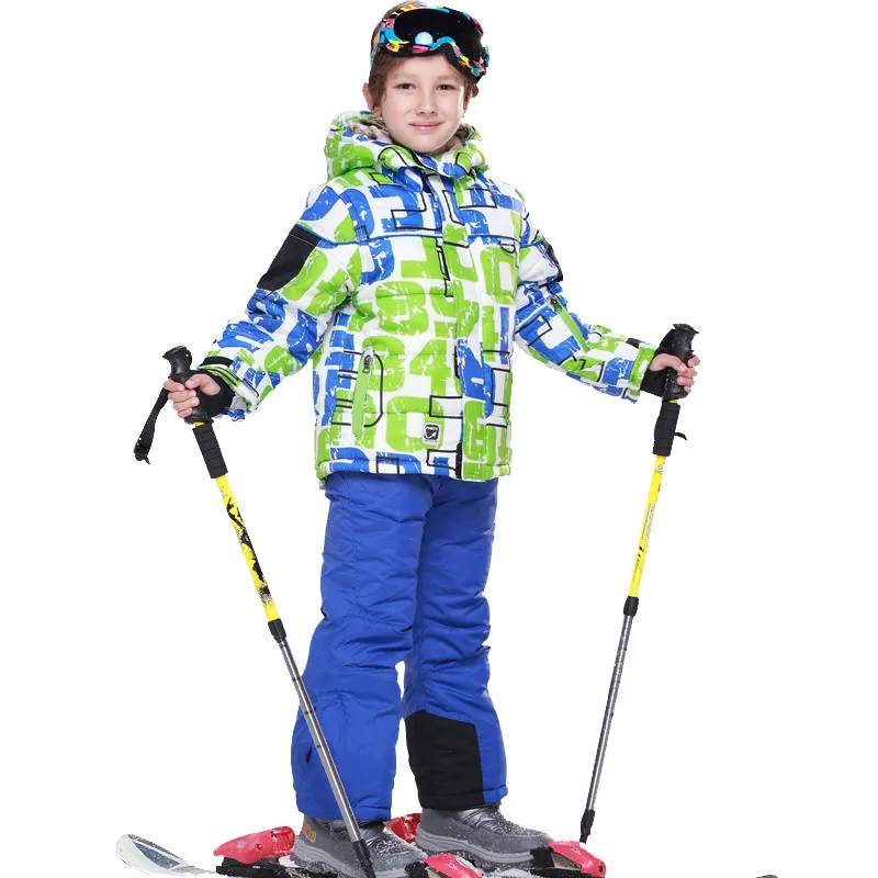 Лыжный спорт куртка + штаны зимний костюм меховой подкладкой 20 градусов лыжный