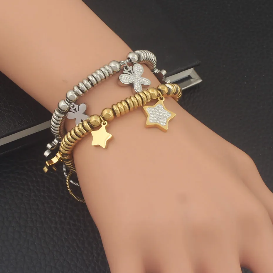 Женские винтажные аксессуары из нержавеющей стали 6 мм модные украшения браслеты