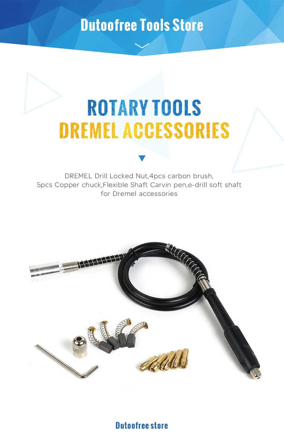 TUNGFULL M19* 2 гибкий вал для гравера Dremel аксессуары для вращающихся инструментов гибкий вал сверла с патроном для мини-дрели