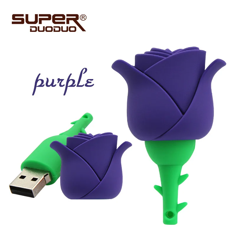 Роза яркого цвета Флешка популярный u диск 4 ГБ 8 г 16 г 32 г USB флеш-накопитель карта памяти usb флешка подарок подруге
