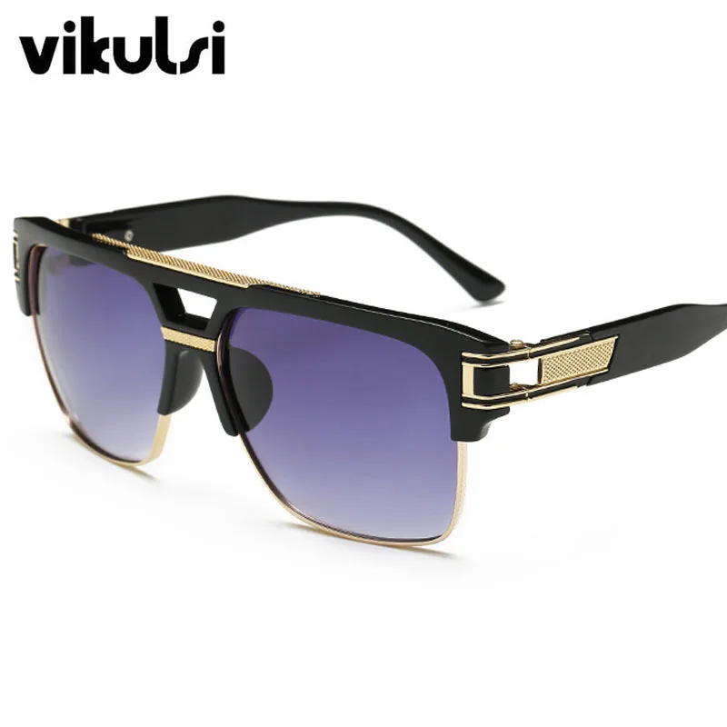Brand Designer Oversized Sunglasses Women Clear Lens Glasses Myopia Eyeglasses Flat Top Mirror Sun Glasses Male Square Shades - Цвет линз: balck gradient grey