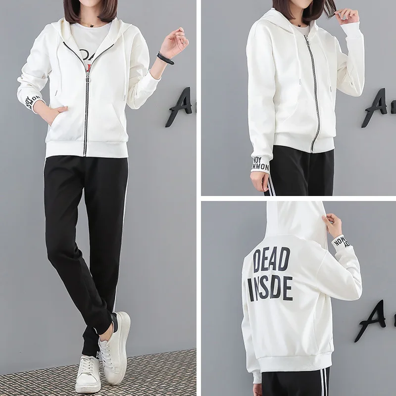 Женский спортивный костюм тонкий свитер с длинным рукавом в Корейском стиле на