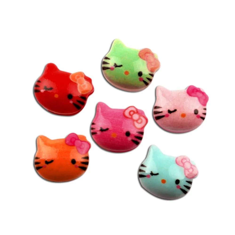 

50Pcs Mixed Resin Cats Decoration Crafts Beads Flatback Cabochon Scrapbooking For Embellishments Kawaii Diy Accessories