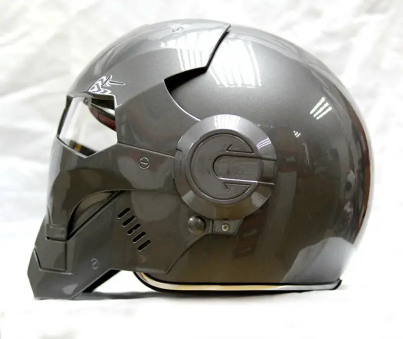 Бесплатная доставка Лидер продаж 2015 шлем MASEI Gray IRONMAN Iron Man мотоциклетный с