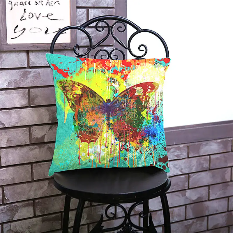 Красочные бабочки Искусство Живопись наволочка украшение дома дом диван