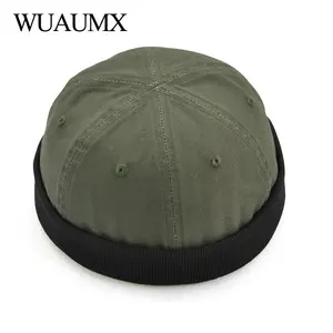 Wuaumx брендовые рандомные хлопковые шапочки, облегающая шапка дыня, трендовая Ретро шапка в стиле хип-хоп, унисекс, оптовая продажа