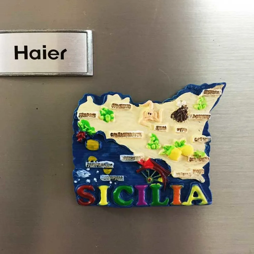 BABELEMI Italy Sicily Fridge Magnet 3D Resin Tourist Souvenirs Sicilia Magnetic Refrigerator Stickers Home Decoration|Магниты на
