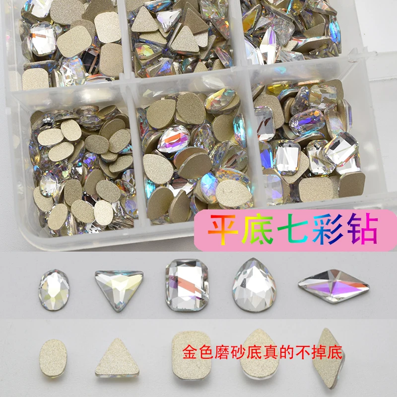 100 шт./лот слеза Flatback кристалл свободный AB Цвет Аврора горный хрусталь для дизайна