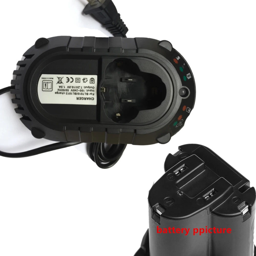 Для Makita BL1013 BL7010 Замена Батарея Зарядное устройство BL1014 7,2 В 10,8 В литий-ионный Батарея DC10WA электродрель Мощность инструмент
