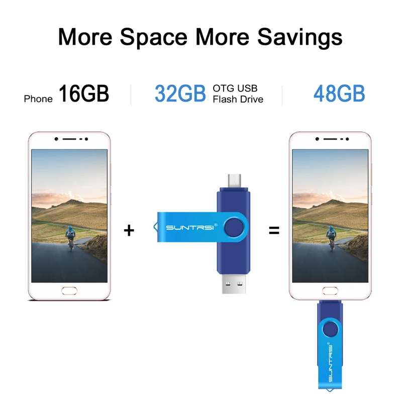 Suntrsi OTG USB флеш накопитель поворотный оптовая продажа флешка для Android смартфона