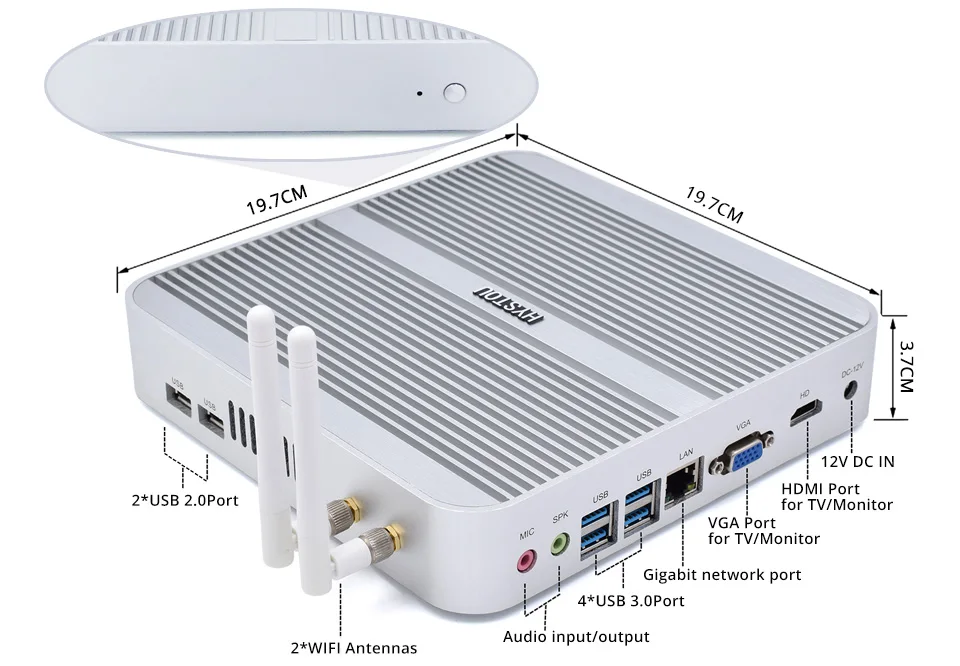 HYSTOU Мини ПК Windows 10 Intel Core i3 6006U Core I7 7500U двухъядерный 4G sim-карта wifi безвентиляторный Миниатюрный Настольный HDMI неттоп HTPC