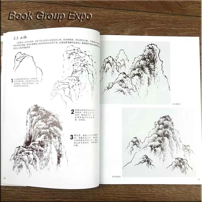 Китайская живопись goingbi художественные книги китайский пейзаж Облако Дерево