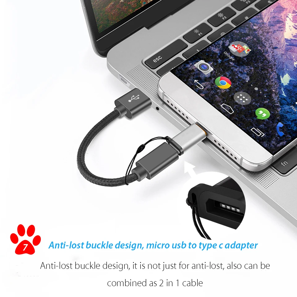 Адаптер USB Type C для Samsung Galaxy A3/A5/A7 2017 S8/S9/Plus Note 8 кабель переходник с Micro Мама на